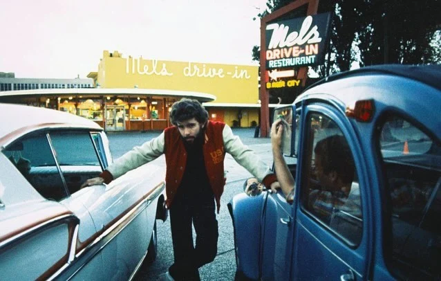 Happy Birthday George Lucas! Behind the scenes of American Graffiti filmed at Mel’s Drive In